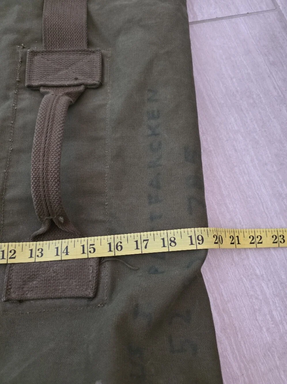 Vintage Authentic U.S. Army Canvas Duffel Bag - 1950s-60s Korean/Vietnam War Era